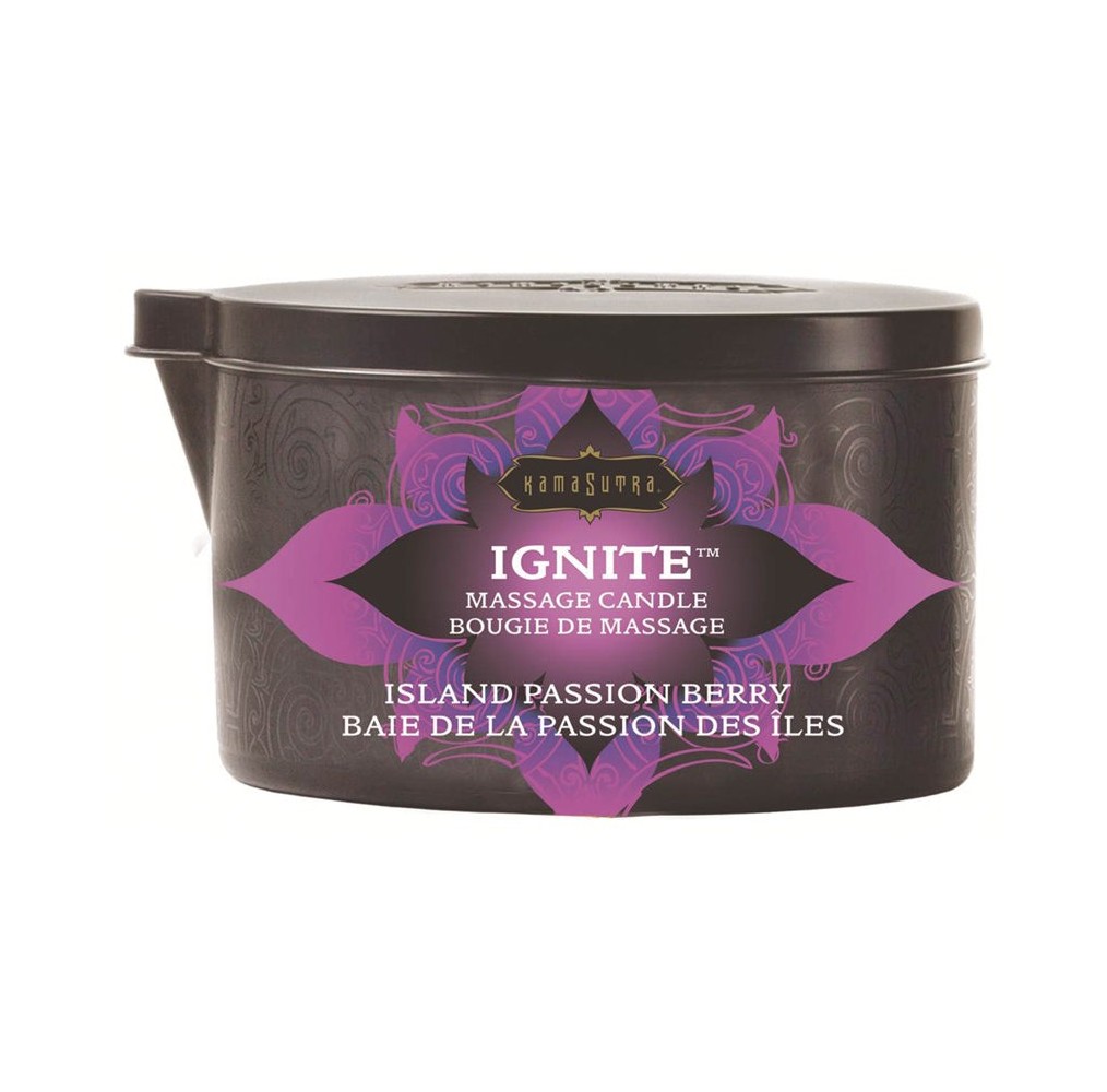 Kama Sutra Ignite Massage Candle-Island Passion Berry 6oz